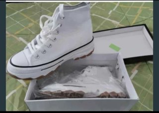 Botas blancas de lona con plataforma