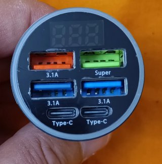 Cargador Coche 6 Puertos USB LED