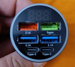 Cargador Coche 6 Puertos USB LED