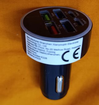 Cargador Coche 6 Puertos USB LED