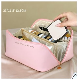 Neceser Viaje Rosa Piel Sintética Impermeable