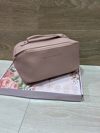 Neceser Viaje Rosa Piel Sintética Impermeable