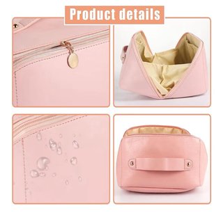 Neceser Viaje Rosa Piel Sintética Impermeable