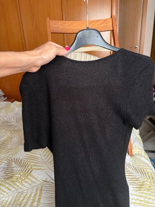 Vestido Zara Negro Brillante