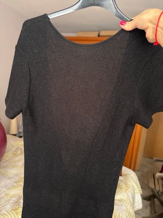 Vestido Zara Negro Brillante
