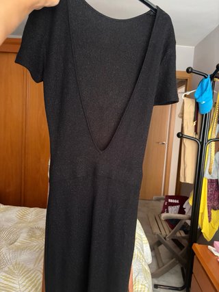 Vestido Zara Negro Brillante