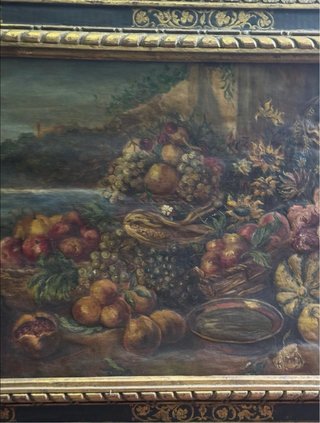 Grande Dipinto Antico Olio su Tela - Natura Morta