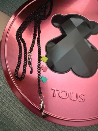 Cadena para gafas Tous negra con ositos