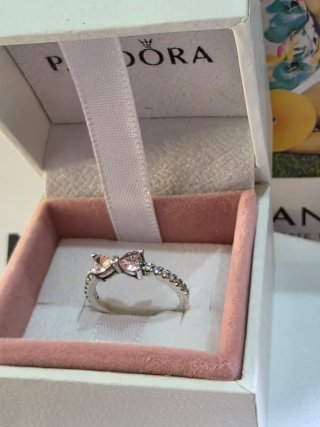 Anillo Pandora Lazo Rosa y Plata