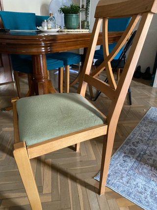 4 Sillas Comedor Madera con Funda