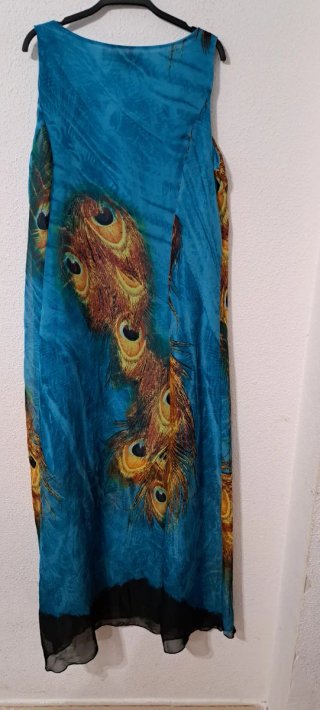 Vestido largo Zanzea estampado pavo real