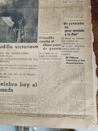 Periódico El Correo Catalán 1939