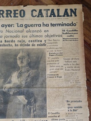 Periódico El Correo Catalán 1939
