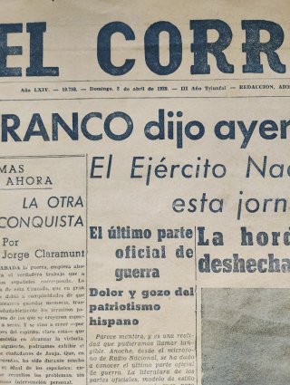 Periódico El Correo Catalán 1939