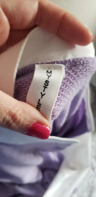Vestido violeta y blanco talla XL