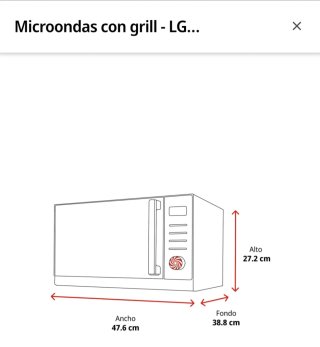 Microondas LG 23L Grill Inverter.