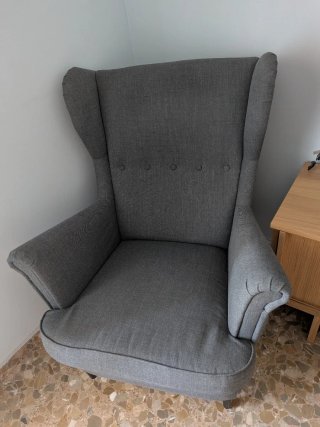 Sillón Orejero Ikea Strandmon Gris Oscuro
