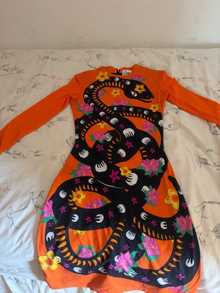 Vestido naranja con serpiente talla S