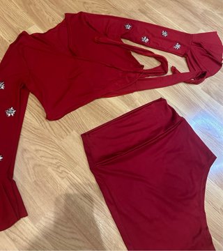 Conjunto Danza Oriental Rojo oscuro