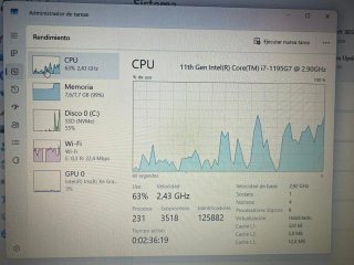 HP Laptop Intel Core i7 Plata