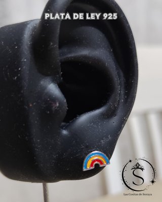 Pendientes Plata 925 Arcoíris y Unicornio