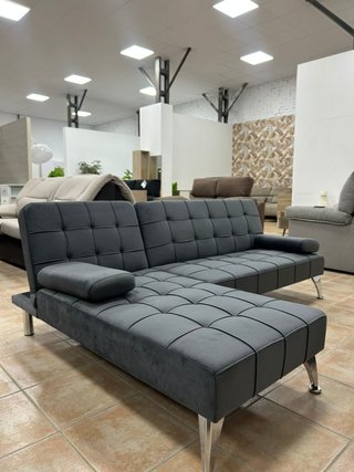 Sofá chaiselongue gris 3 plazas NUEVO