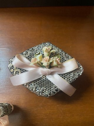 Set Oggetti Vintage Metallo Decorati