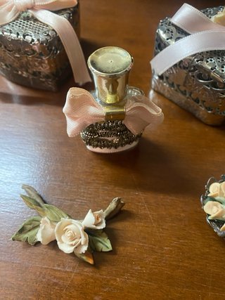 Set Oggetti Vintage Metallo Decorati