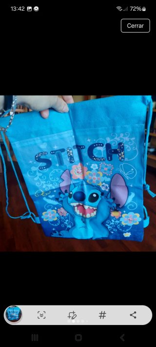 Mochila de tela con personaje Stitch