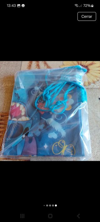 Mochila de tela con personaje Stitch