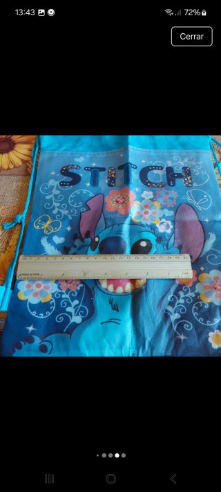 Mochila de tela con personaje Stitch