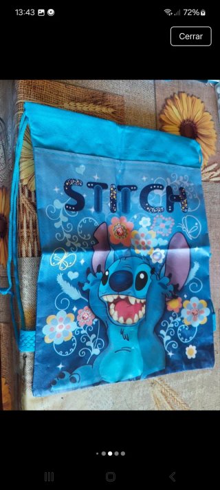 Mochila de tela con personaje Stitch