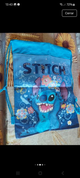 Mochila de tela con personaje Stitch