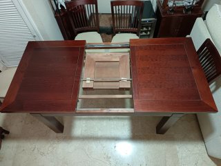 Mesa comedor y 6 sillas de madera cerezo