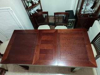 Mesa comedor y 6 sillas de madera cerezo