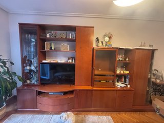 Mueble de salón cerezo cristal y madera