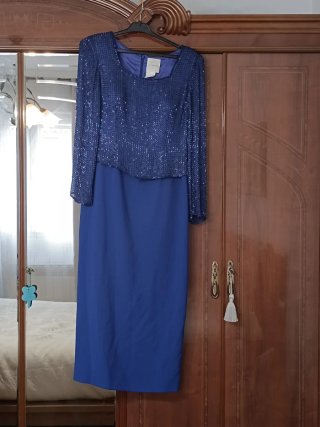 Vestido largo rayas azul y blanco