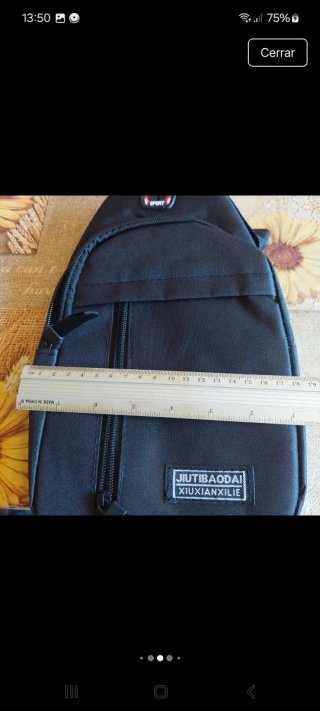 Mochila bandolera negra nueva