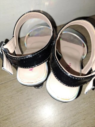 Sandalias ANNA LISAM tacón negro y plata