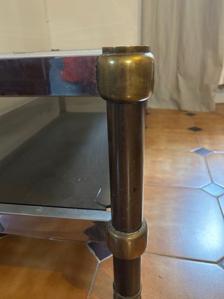 Mesa de café cromada vintage