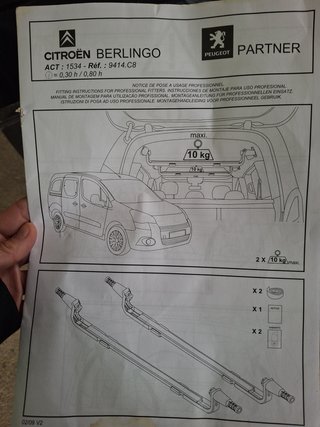 Barras de techo interior Citroën Berlingo/Peugeot