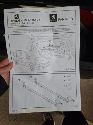 Barras de techo interior Citroën Berlingo/Peugeot