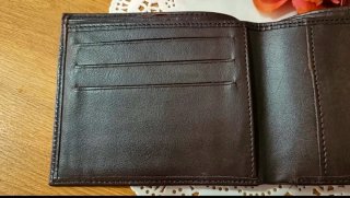 Elegante Cartera Billetera Piel Negra/Marrón