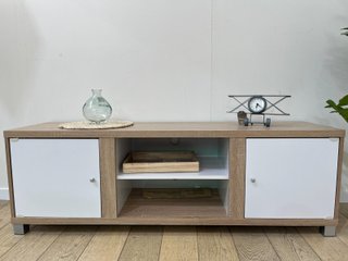 Mueble TV 150cm Madera y Blanco