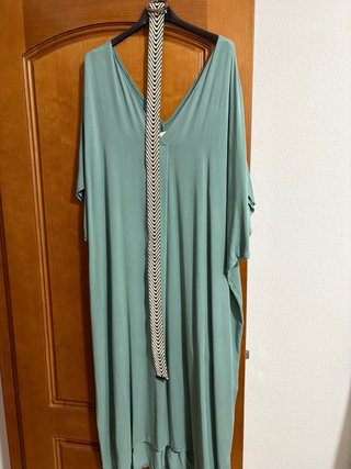 Vestido talla única azul y verde