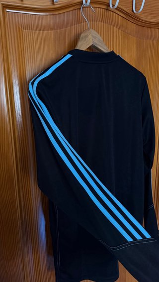 Chaqueta Adidas Media Cremallera Negra y Azul