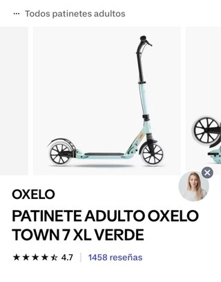 Patinete Oxelo Town 7 XL Verde Adulto REBAJADO