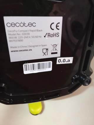 Cecotec Freidora de Aire Negra