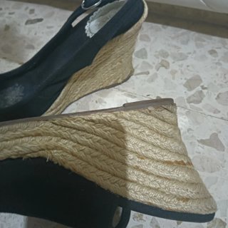 Alpargatas negras mujer esparto