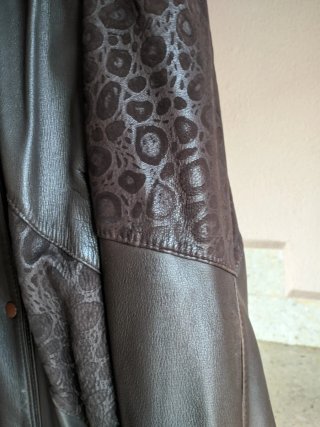 Chaqueta Piel Vintage Marrón y Animal Print